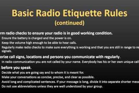 Two Way Radio Etiquette for Beginers