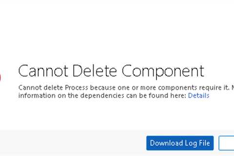 Component dependencies can't be used to delete business process flow