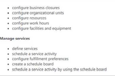 MB-230 - Microsoft Dynamics 365 Customer Support - Scheduling and Schedule Board