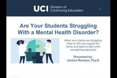 Are your students struggling with a mental health disorder (8/11/21)?