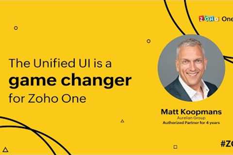Zoho One's Unified UI is a game-changer